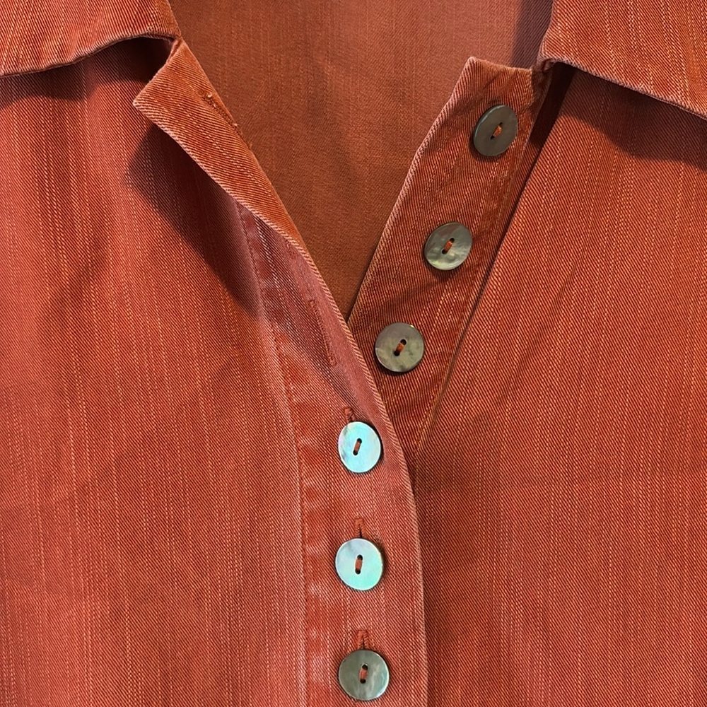 Soft Surroundings Medium Rust Asymmetrical Shirt/… - image 3